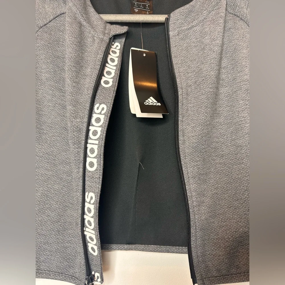 NWT Adidas Women's Medium Gray D2M Full Zip Cimalite Track Top Jacket - Picture 3 of 8